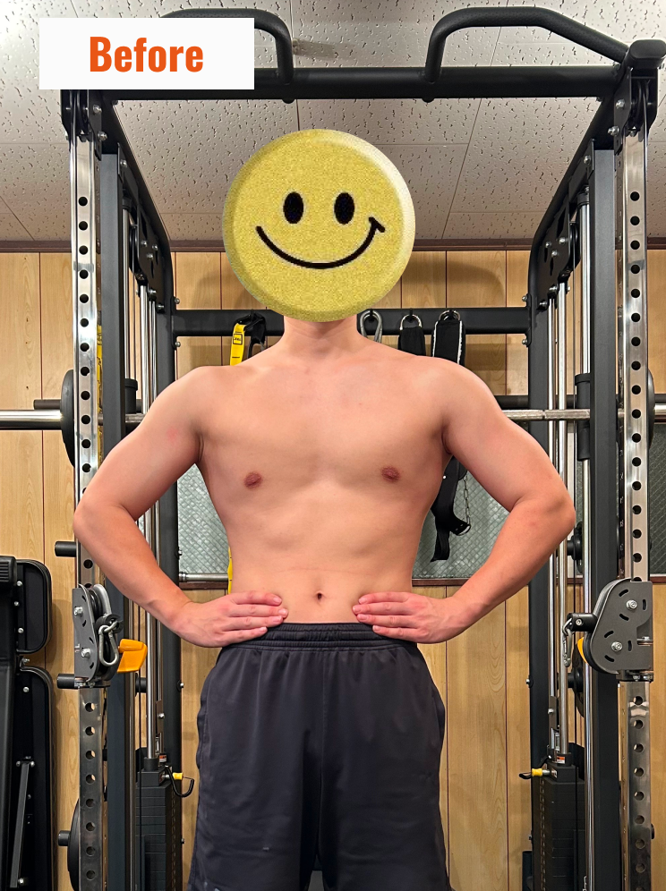 「減量前の男性、日付:2024年3月9日」